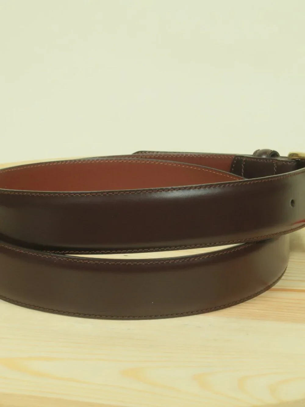 Coach Genuine Calfskin Dress Belt 5953 Mens 40 Brown